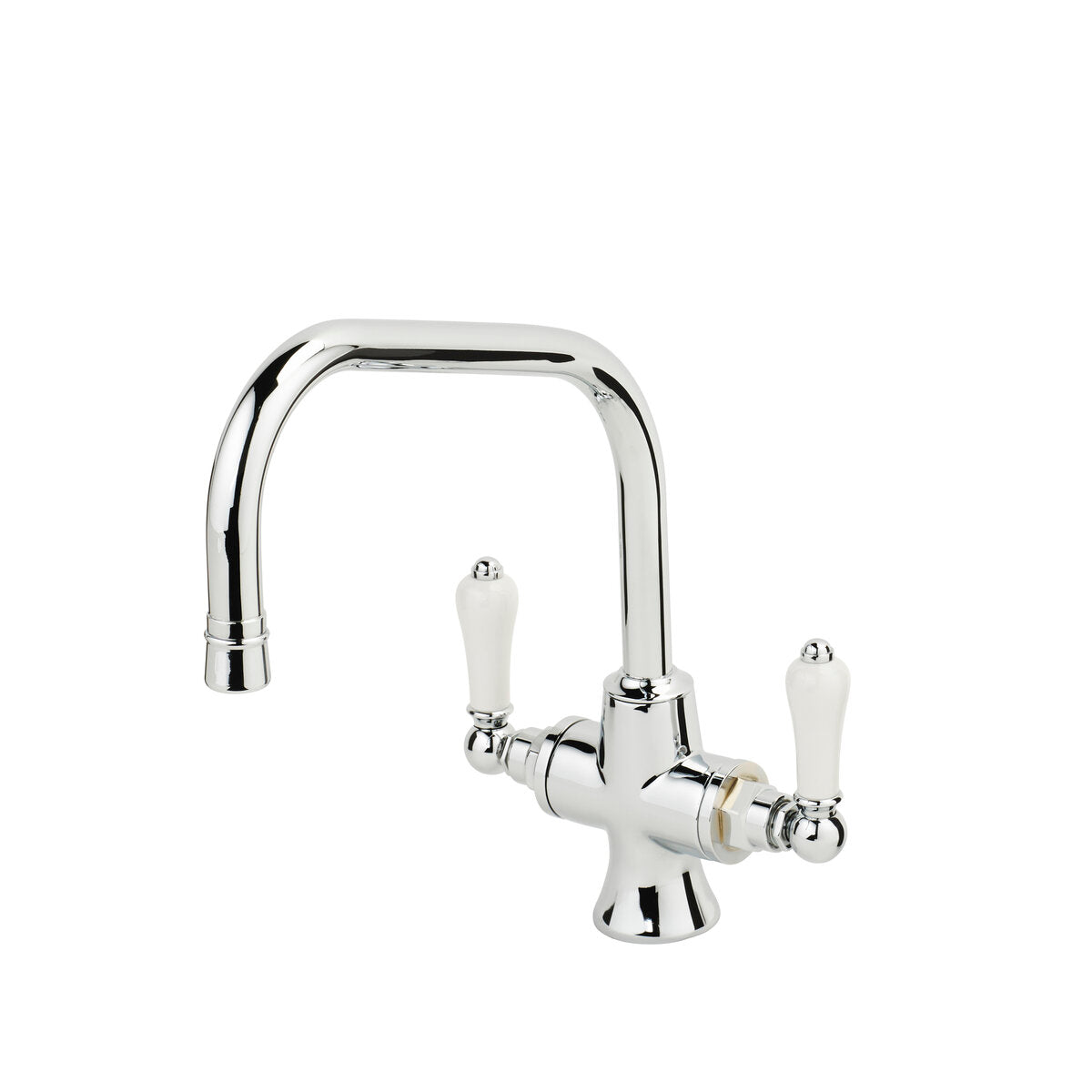 Cross Shape Mono Mixer Kitchen Tap with Double Bend Spout