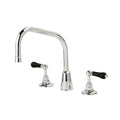 Deck 3-Hole Mixer Kitchen Tap with Double Bend Spout