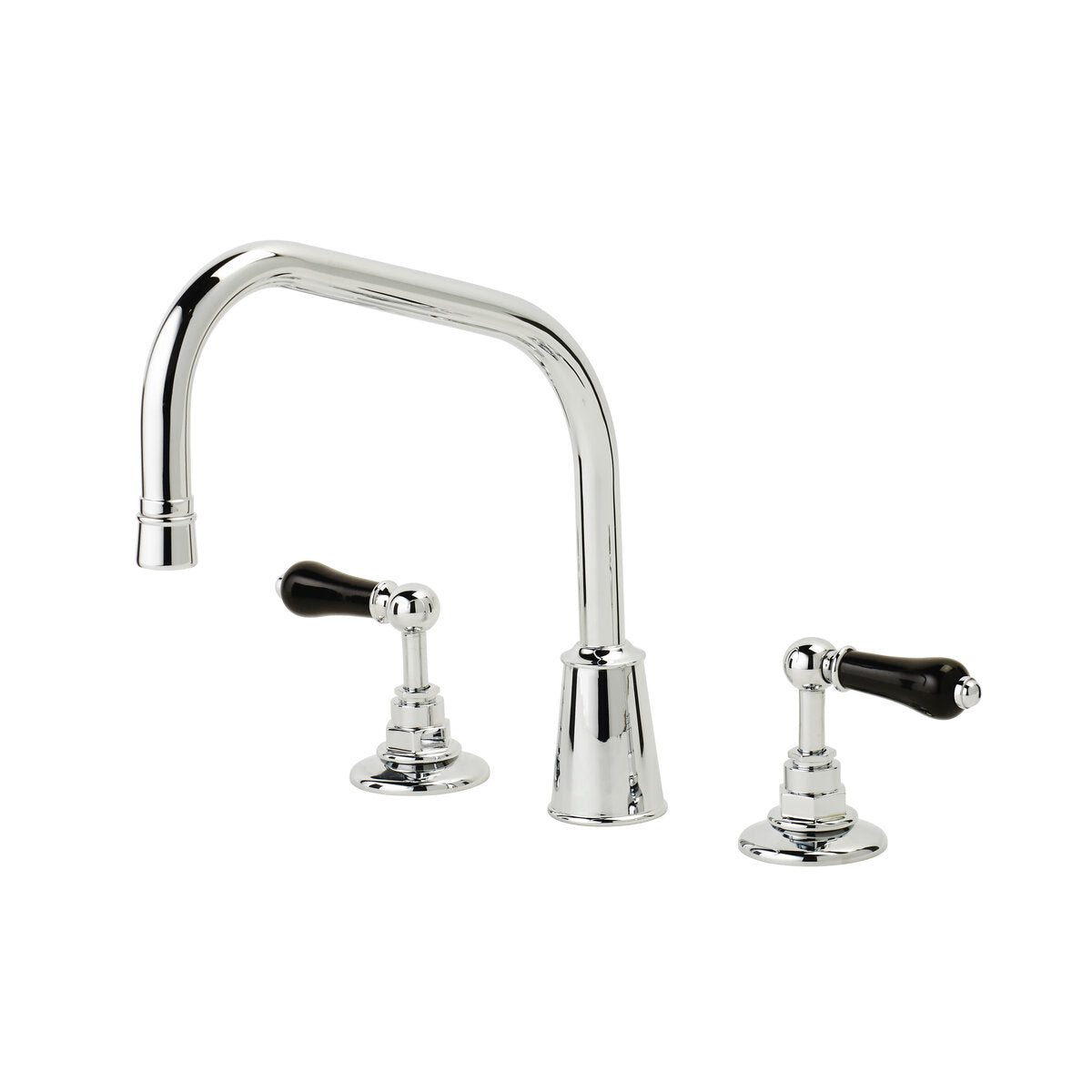 Deck 3-Hole Mixer Kitchen Tap with Double Bend Spout