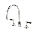 Deck 3-Hole Mixer Kitchen Tap with Round Spout