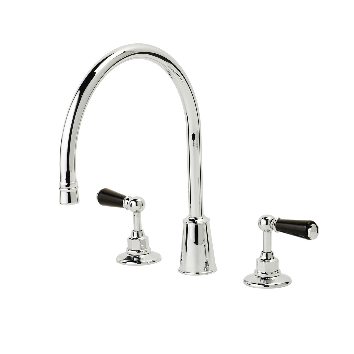 Deck 3-Hole Mixer Kitchen Tap with Round Spout