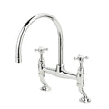 Deck Bridge Mixer Kitchen Tap with Round Spout and Wall Option