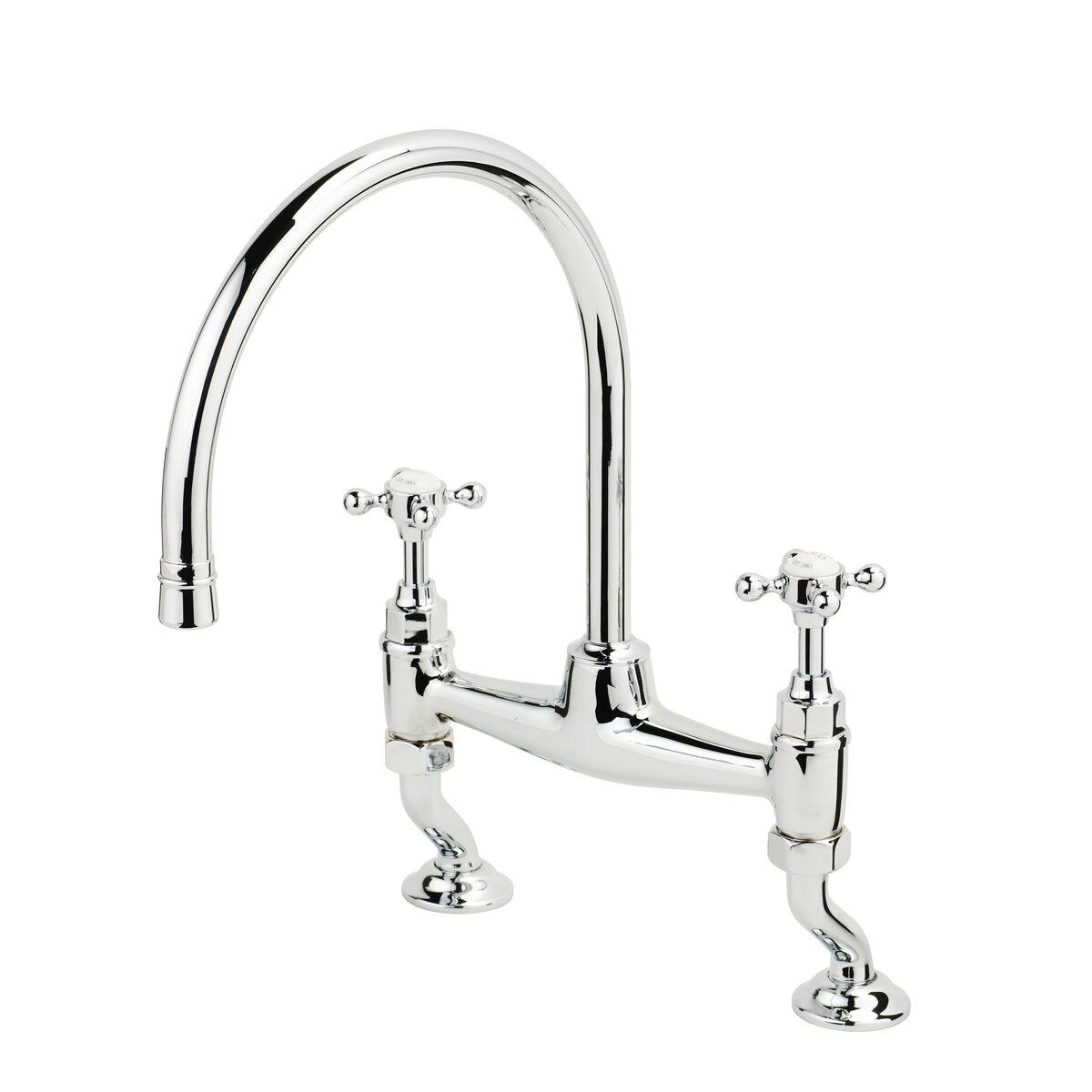 Deck Bridge Mixer Kitchen Tap with Round Spout and Wall Option