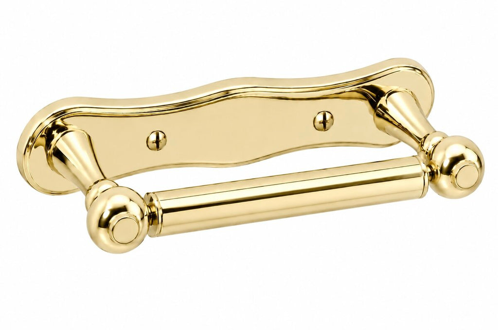 Dog Bone Toilet Roll Holder in Polished Brass