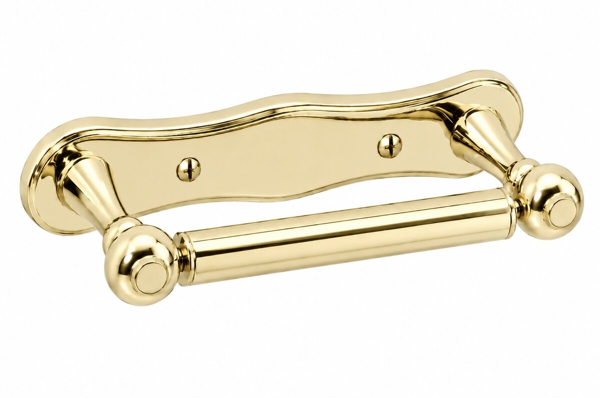 Dog Bone Toilet Roll Holder in Polished Brass