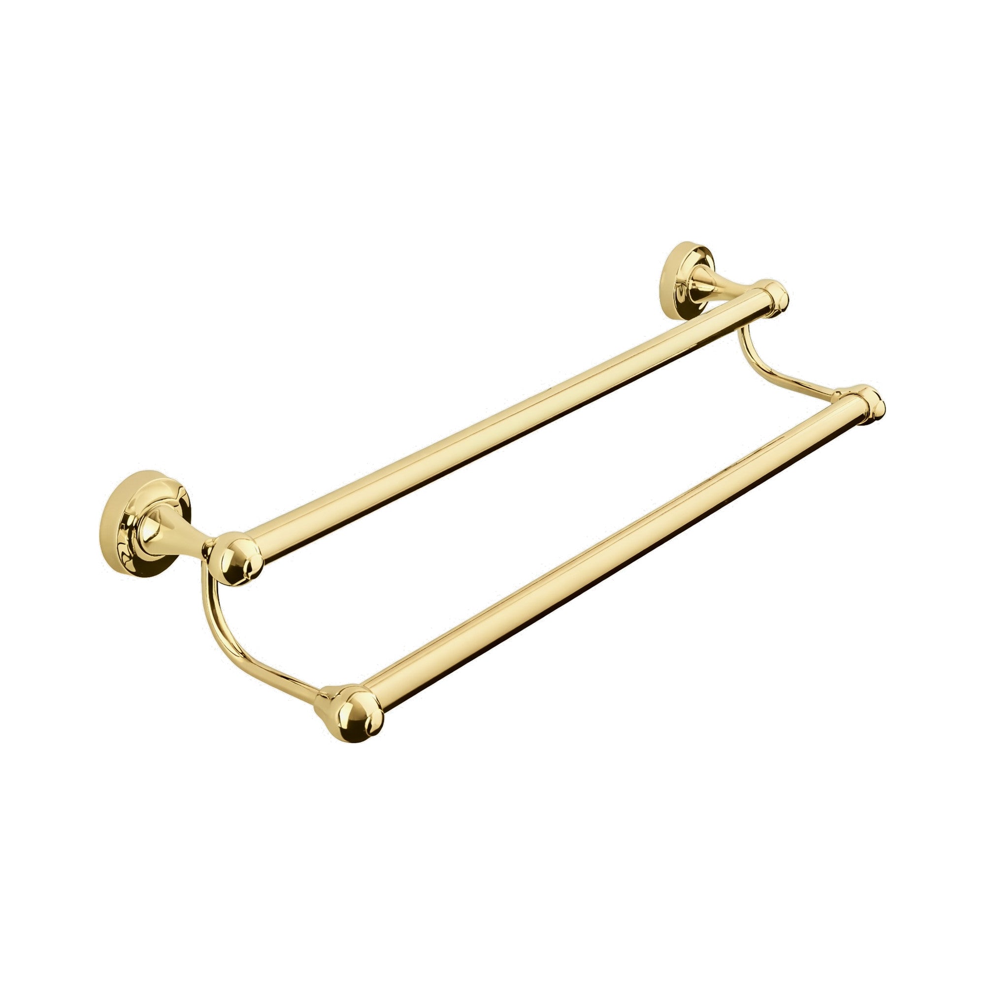 Gold towel bar on a white background