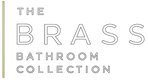 Logo for 'The Brass Bathroom Collection' with a gold accent on a white background