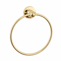 Gold towel ring on a white background