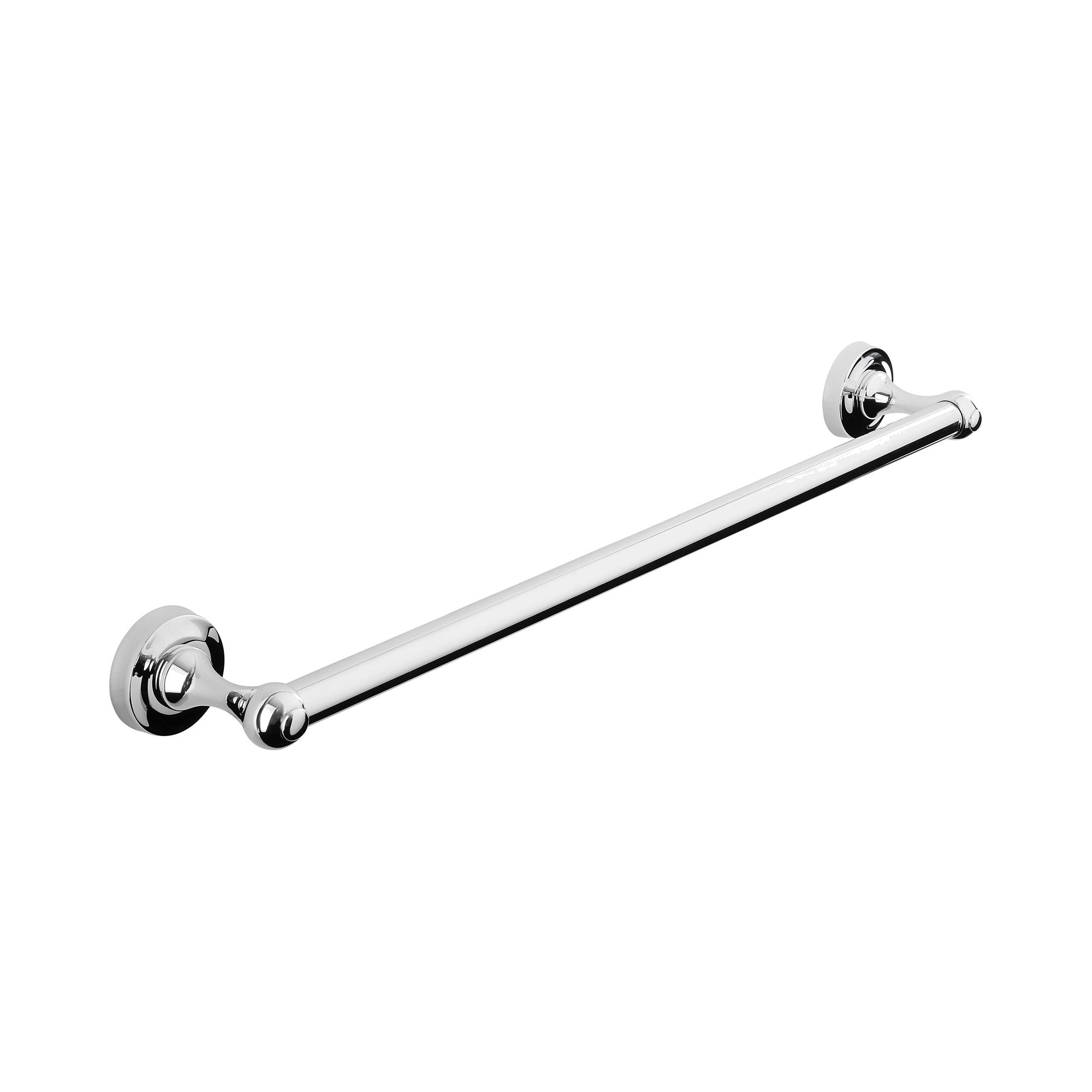 Chrome towel bar on a white background