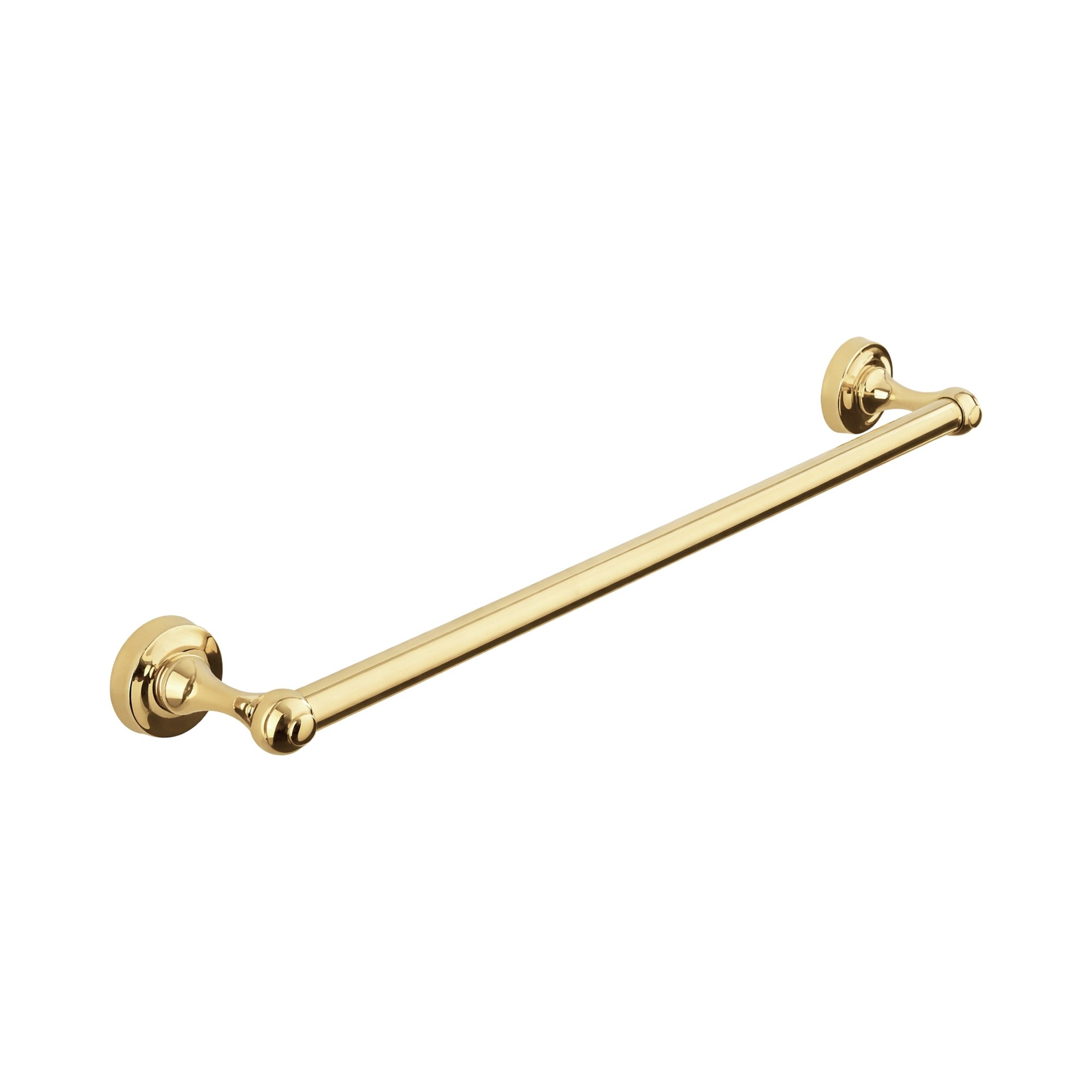 Gold towel bar on a white background