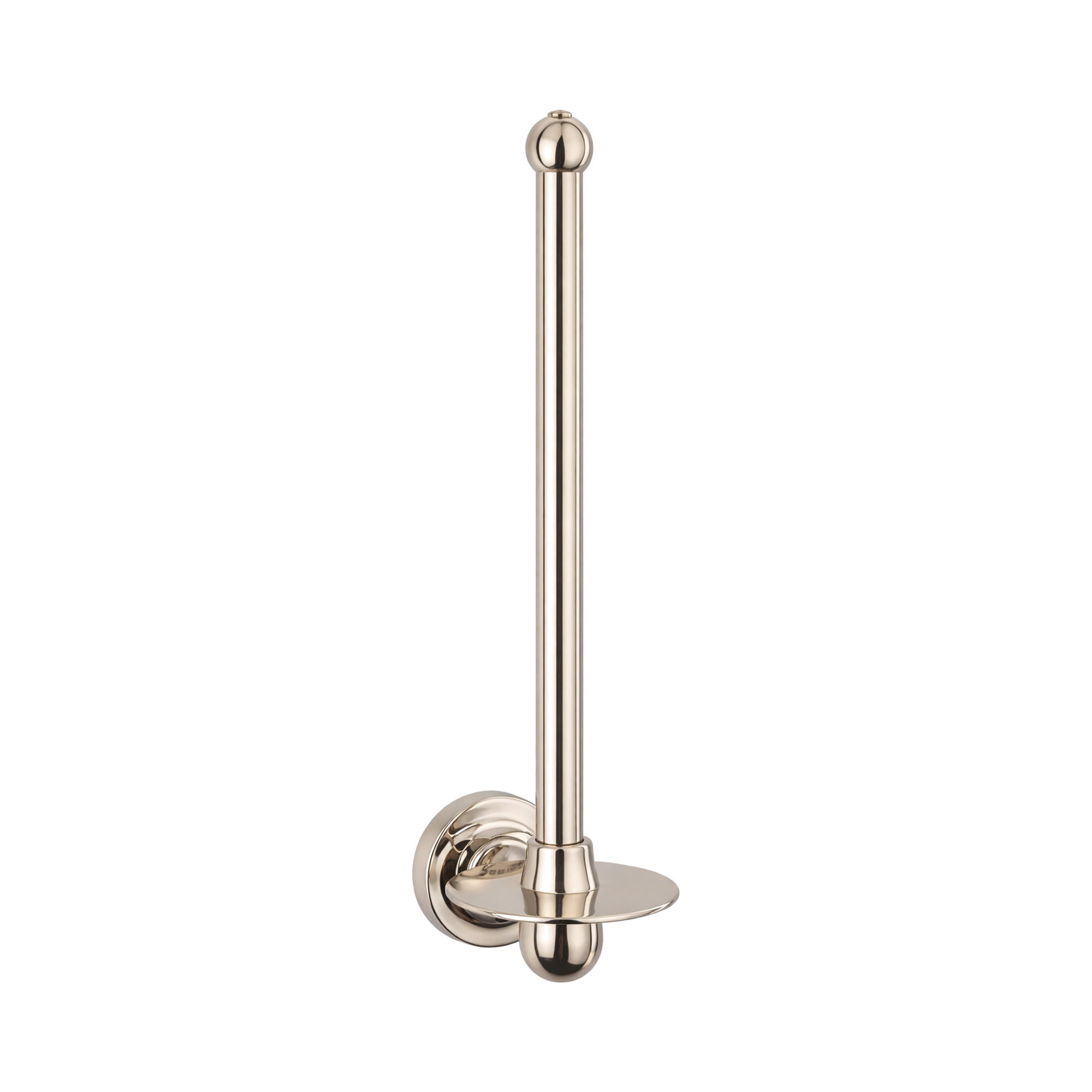 Metallic door handle on a white background