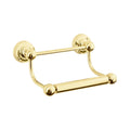 Gold toilet paper holder on a white background