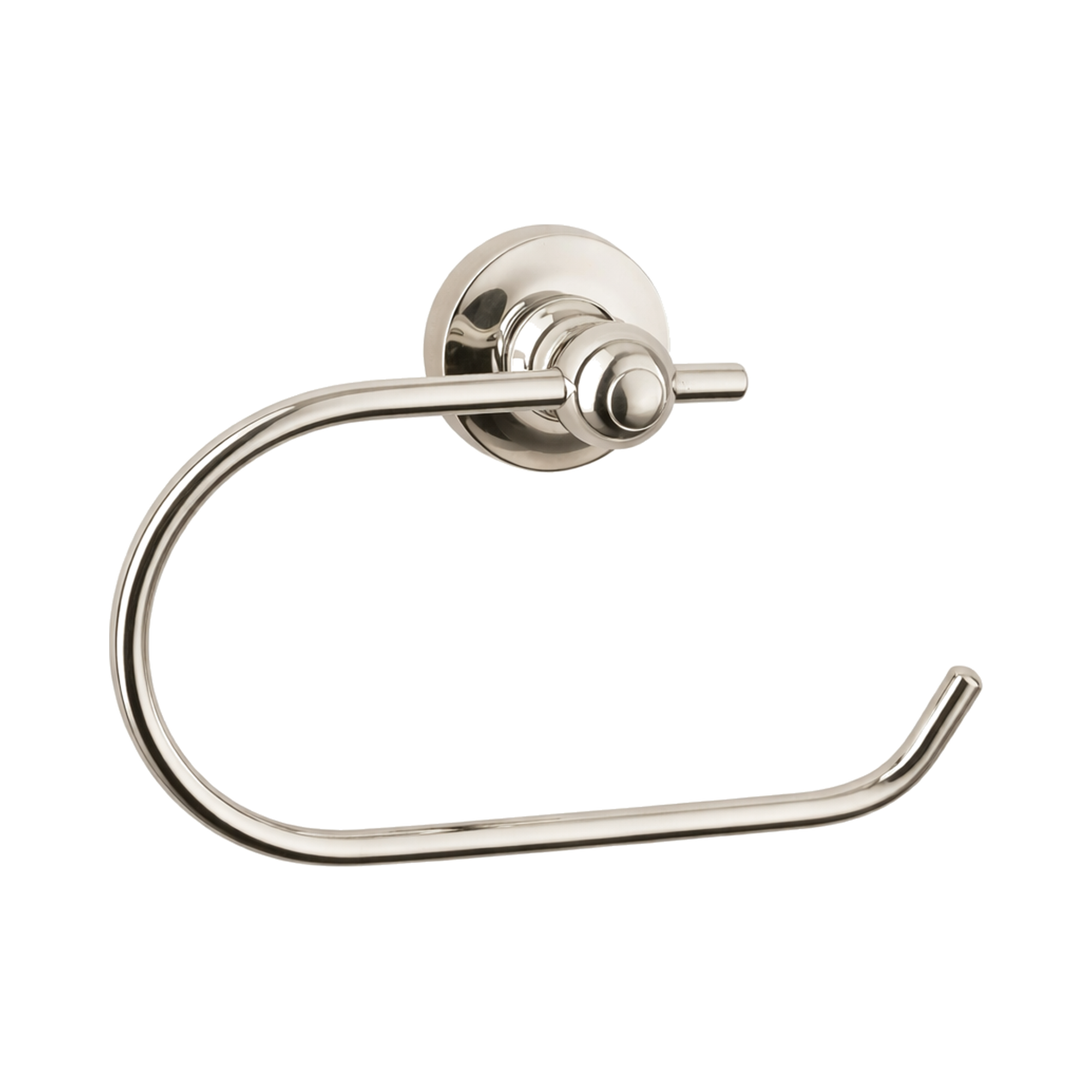 Silver towel ring on a white background